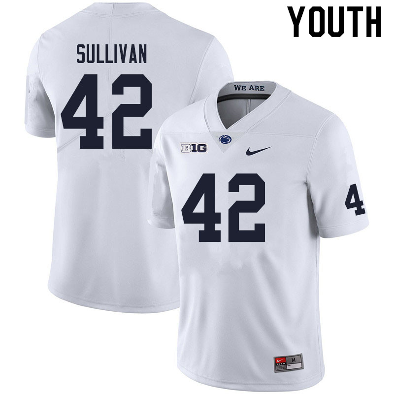 NCAA Nike Youth Penn State Nittany Lions Austin Sullivan #42 College Football Authentic White Stitched Jersey KNA1098YH